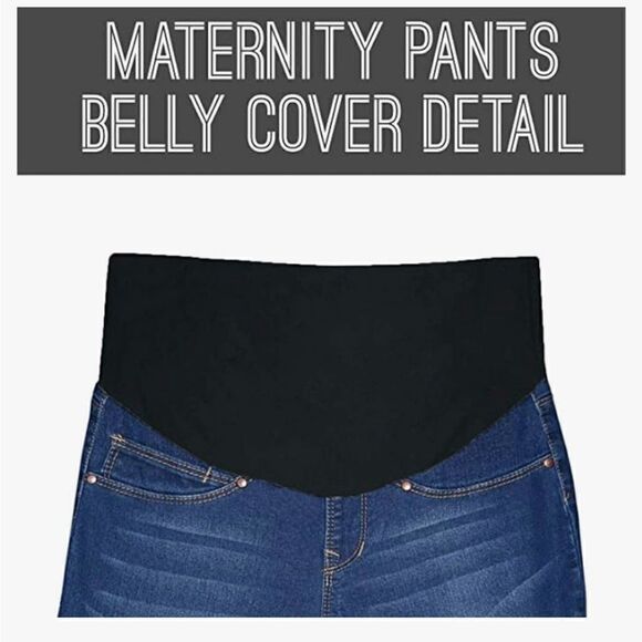 Hybrid & Company Maternity Capri High Waist Stretch Denim Jeans - Picture 2 of 7